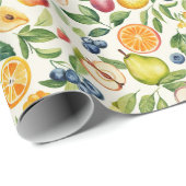 Apples Pears Blueberries Oranges Fruits ラッピングペーパー (ロールコーナー)