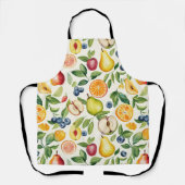 Apples Pears Blueberries Oranges Lemon Lime Fruits エプロン (正面)