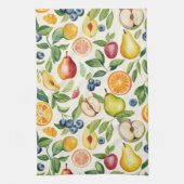 Apples Pears Blueberries Oranges Lemon Lime Fruits キッチンタオル (縦)