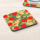 Apples Red Green Camo Coaster Set コースター (左側)