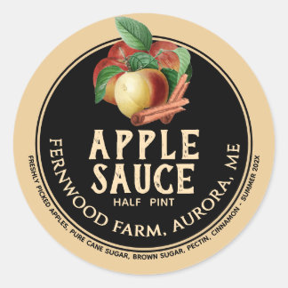 Applesauce Cinnamon Sticks Homemade Jelly Label  ラウンドシール