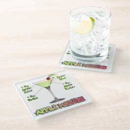 Appletini(アップルトマティーニ)カクテルレシピアート ガラスコースター