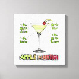 Appletini - Apple Martiniカクテルレシピ12"x12" キャンバスプリント
