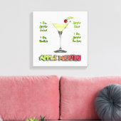 Appletini - Apple Martiniカクテルレシピ12"x12" キャンバスプリント (インサイチュ (リビング))
