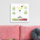 Appletini - Apple Martiniカクテルレシピ12"x12" キャンバスプリント (インサイチュ (リビング))