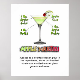 Appletini - Apple Martiniカクテルレシピ16"x20" ポスター
