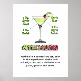 Appletini - Apple Martiniカクテルレシピ18"x24' ポスター