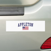 Appleton usフラグ バンパーステッカー (車上)