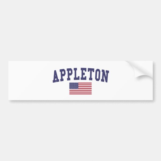 Appleton usフラグ バンパーステッカー (正面)