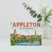 Appleton WI watercolor postcard ポストカード (スタンド正面)