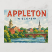 Appleton WI watercolor postcard ポストカード (正面)