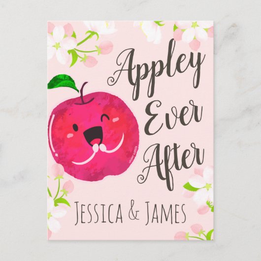 Appley Ever After - Apple Pun ポストカード (正面)