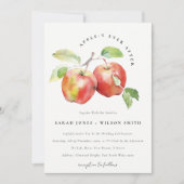 Appley Ever After Apple Watercolor Wedding 招待状 (正面)
