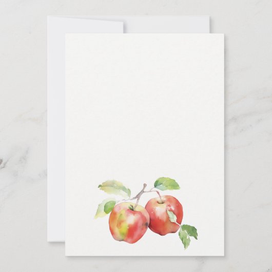 Appley Ever After Apple Watercolor Wedding 招待状 (裏面)