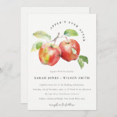Appley Ever After Apple Watercolor Wedding 招待状 (正面/裏面)
