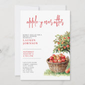 Appley Ever After Rustic Calligraphy Bridal Shower 招待状 (正面)