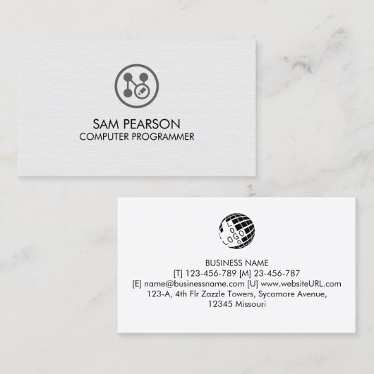 Application Developer Computer Programmer 名刺 (正面/裏面)