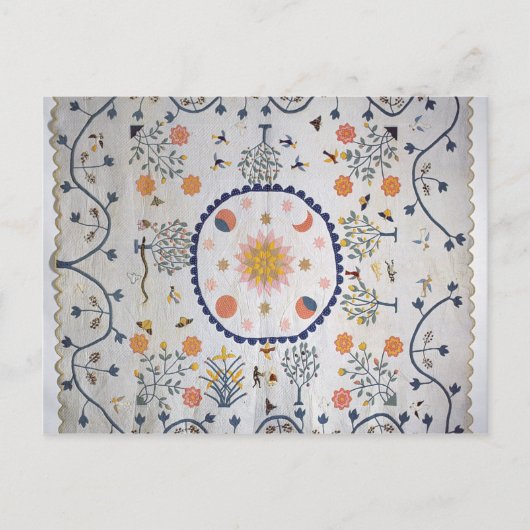 Applique quilt with Sun, Moon, Stars ポストカード (正面)