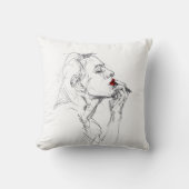 Applying Red Lipstick クッション (正面)