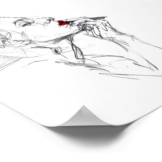 Applying Red Lipstick ポスター (角)