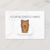 Appointment Card Cute Bow Dog Doodle White 予約カード (裏面)
