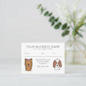 Appointment Card Cute Bow Dog Doodle White 予約カード (スタンド正面)
