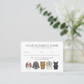 Appointment Card Cute Dog Breeds Simple White 予約カード (スタンド正面)