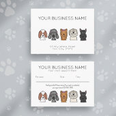 Appointment Card Cute Dog Breeds Simple White 予約カード