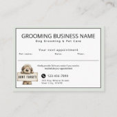 Appointment card Cute Scruffy Dog Grooming Service 予約カード (裏面)