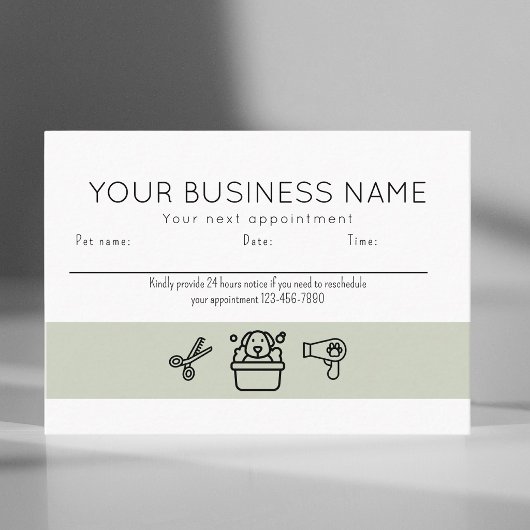 Appointment card professional dog grooming service 予約カード