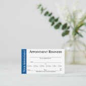 Appointment Reminder Cards - Dark Blue コーリングカード (スタンド正面)