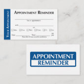 Appointment Reminder Cards - Dark Blue コーリングカード (正面/裏面)