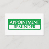 Appointment Reminder Cards - Green コーリングカード (裏面)