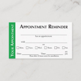 Appointment Reminder Cards - Green コーリングカード