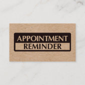 Appointment Reminder Cards - Kraft Color コーリングカード (裏面)