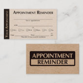 Appointment Reminder Cards - Kraft Color コーリングカード (正面/裏面)
