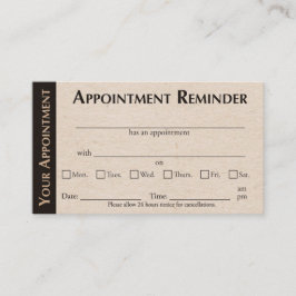 Appointment Reminder Cards - Kraft Color コーリングカード