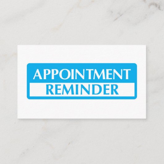 Appointment Reminder Cards - Light Blue コーリングカード (裏面)