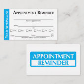 Appointment Reminder Cards - Light Blue コーリングカード (正面/裏面)