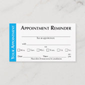 Appointment Reminder Cards - Light Blue コーリングカード (正面)