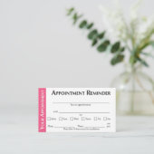 Appointment Reminder Cards - Pink コーリングカード (スタンド正面)