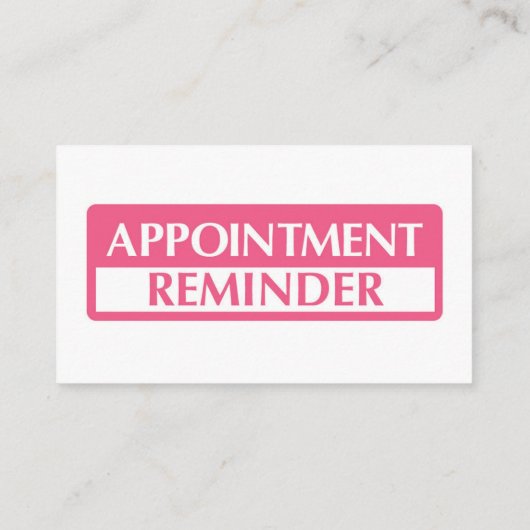 Appointment Reminder Cards - Pink コーリングカード (裏面)
