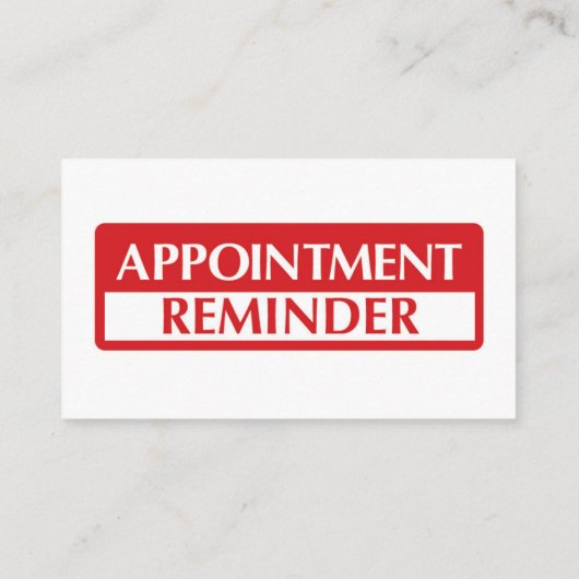 Appointment Reminder Cards - Red コーリングカード (裏面)