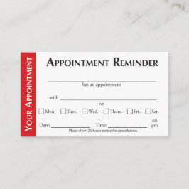 Appointment Reminder Cards - Red コーリングカード
