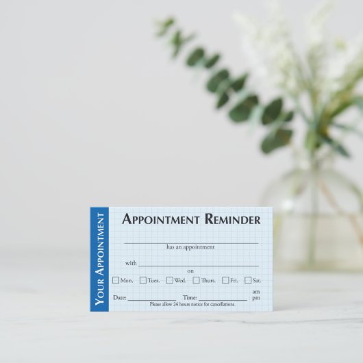 Appointment Reminder Cards with Kindness Message コーリングカード (スタンド正面)