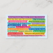Appointment Reminder Cards with Kindness Message コーリングカード (裏面)