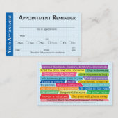 Appointment Reminder Cards with Kindness Message コーリングカード (正面/裏面)