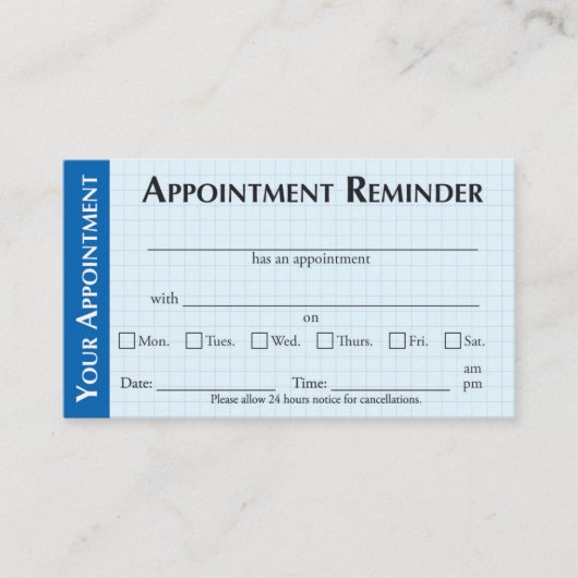 Appointment Reminder Cards with Kindness Message コーリングカード (正面)