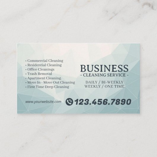 Appointment Reminder House Cleaning Housekeeping 名刺 (裏面)