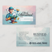 Appointment Reminder House Cleaning Housekeeping 名刺 (正面/裏面)